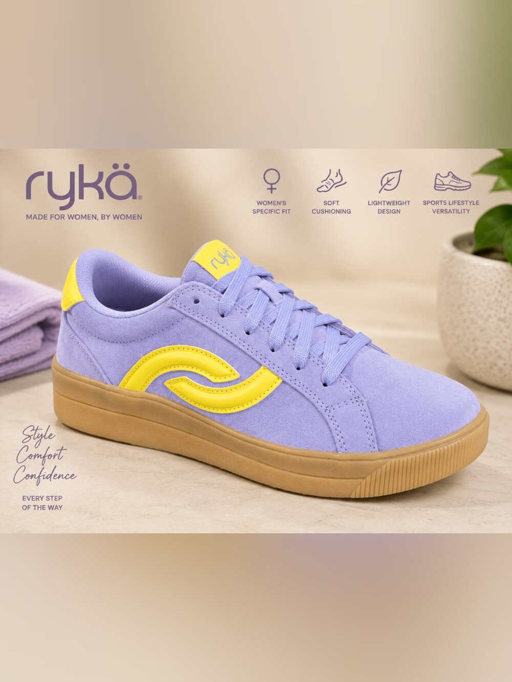 Ryka Viv Next Women’s Sport Lifestyle Sneakers – Blue/Yellow – Size 8.5M – NIB